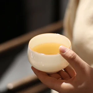 white porcelain gongfu chinese tea cup 4oz front view